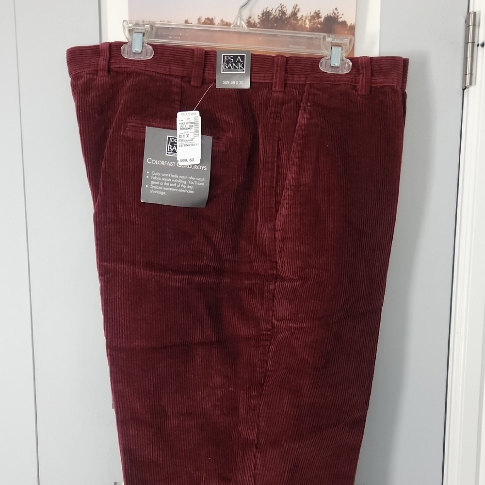 Jos. A. Bank Mens Burgundy Corduroy Pants